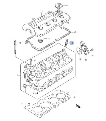 Bujía DENSO W16EXRU 13/16, 21 mm JAPON"