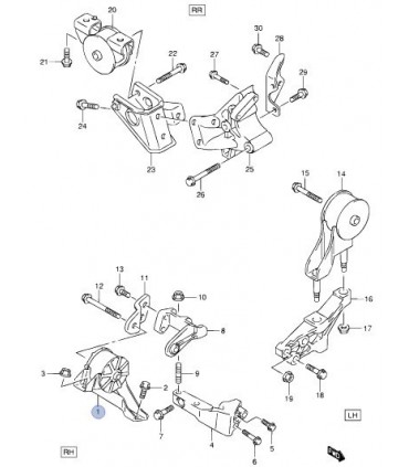 Soporte de motor delantero derecho INDIA