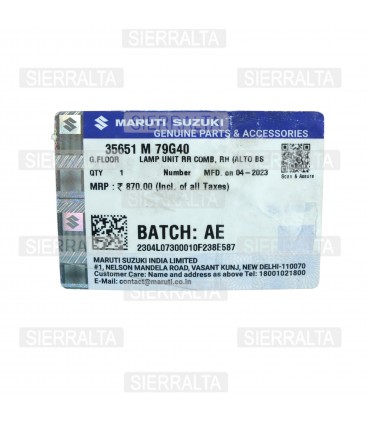 Farol Trasero Dercho Original